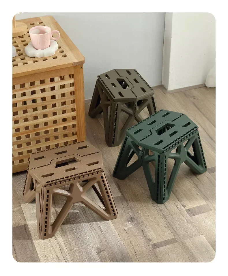 Kleiner Hocker für den Außenbereich, tragbarer Klapphocker, hohe Tragfähigkeit, langlebig, kleiner Stuhl, Angelhocker, Strandhocker, Campinghocker