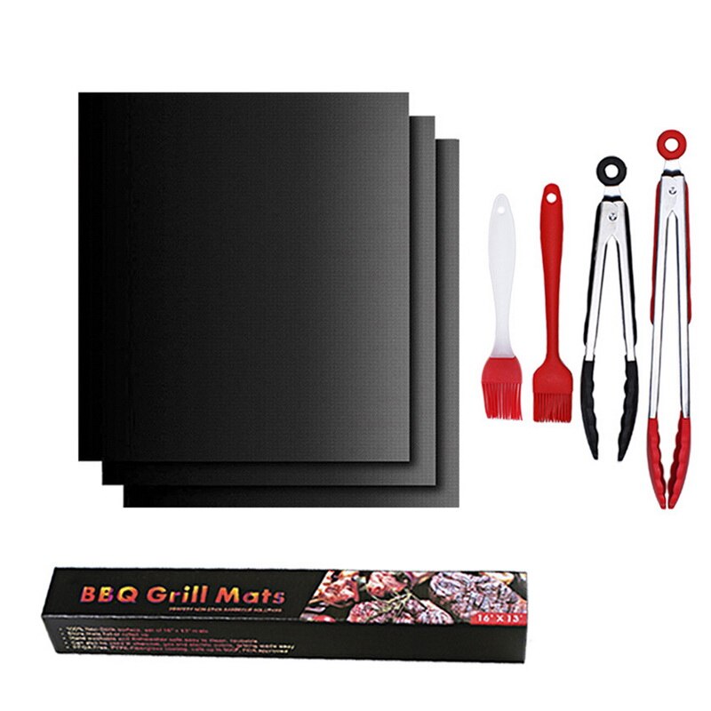 Esterilla antiadherente reutilizable para barbacoa, alfombrilla para hornear, hoja portátil de pícnic al aire libre, utensilio para cocinar, barbacoa, horno, accesorios para barbacoa, esterillas