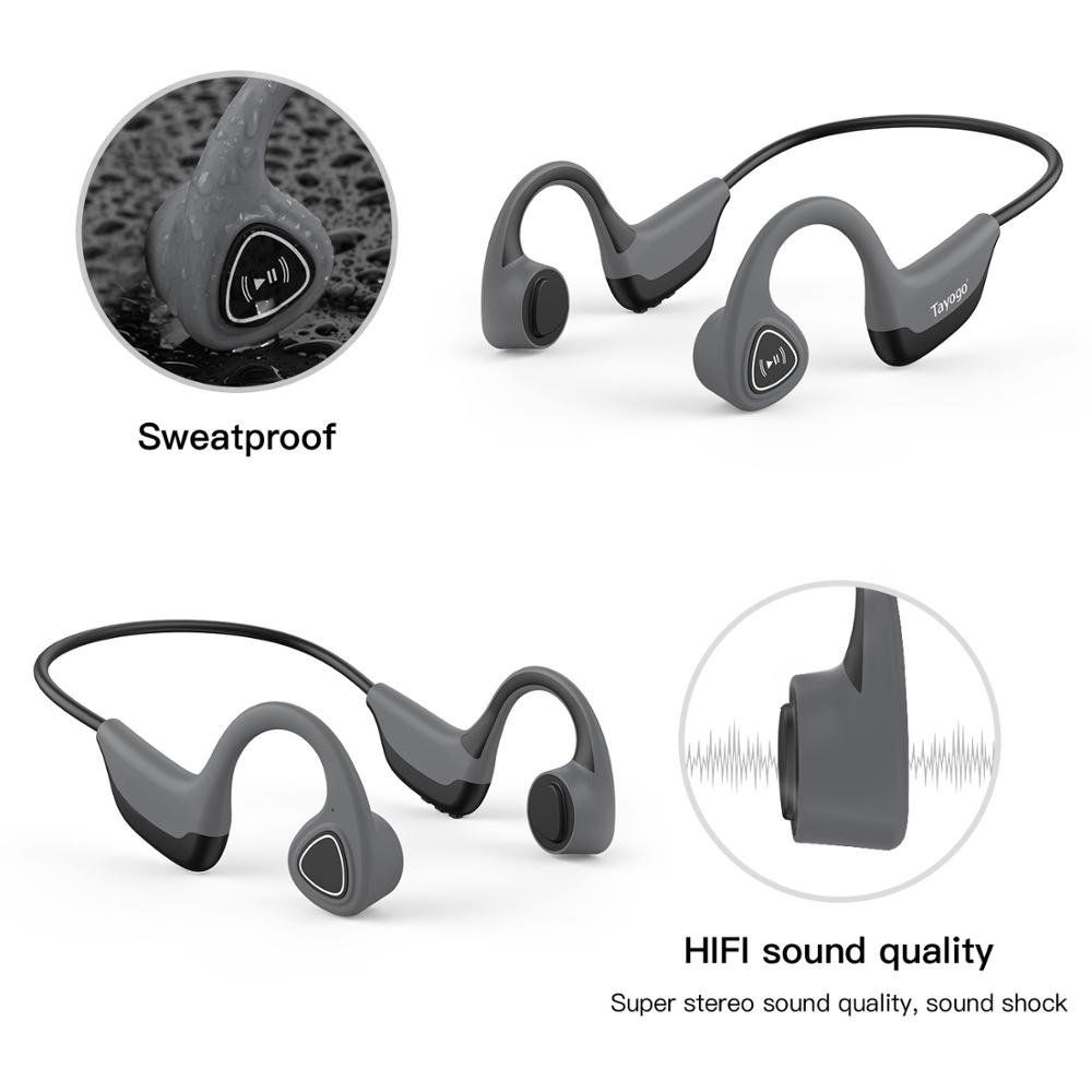 Tayogo cool bluetooth bone conduction trådløst headset til bluetooth sport  mp3 ørekrog hifi svedtæt gaming headset med mikrofon