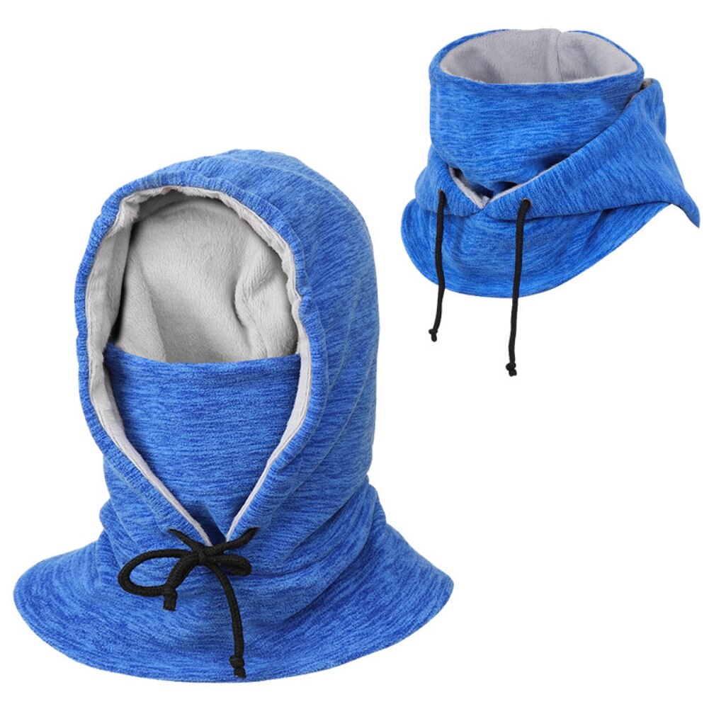Winterwarme fleece-mützen, wasserdichte thermo-sturmhauben, gesichts- und nackenwärmer für herren, outdoor-sportarten, skischals, thermomützen: Blau