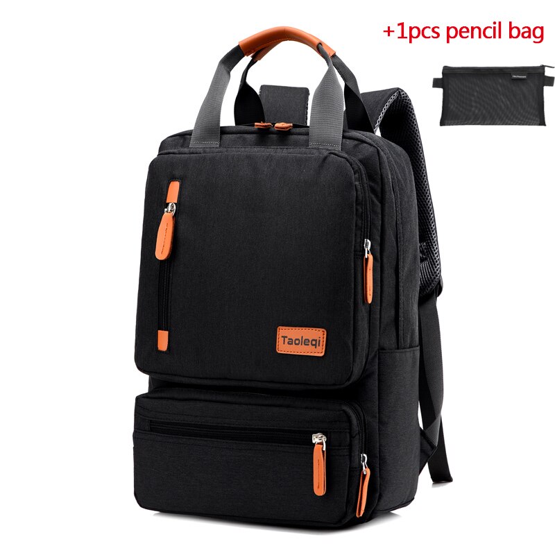 IKE MARTI Casual Men Laptop Backpack 15.6 Inch Waterproof Girl Gray Anti-Theft Woman Junior High School Bag Backpacks: black-p