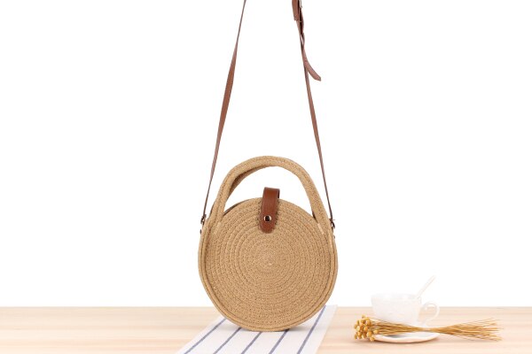 Youse tessuti delle Donne del sacchetto delle Donne della borsa singolo sacchetto di Spalla Alla Moda e Versatile piccola Borsa Messenger fresco borsa Da Spiaggia: Marrone chiaro