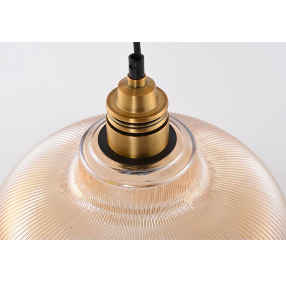 Lampe suspension en verre à rayures, vintage américaine à rayures en verre lampe de salon créative lampe de Bar de Restaurant Simple, la lumière E27