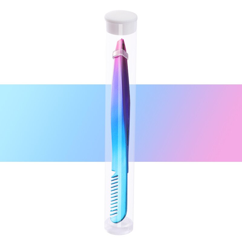 1PC Eyebrow Tweezers Eyelash Extension Sticker Volume Tweezers Bulk Accessories Stainless Steel Lash Tweezer Makeup Tools: With tube8