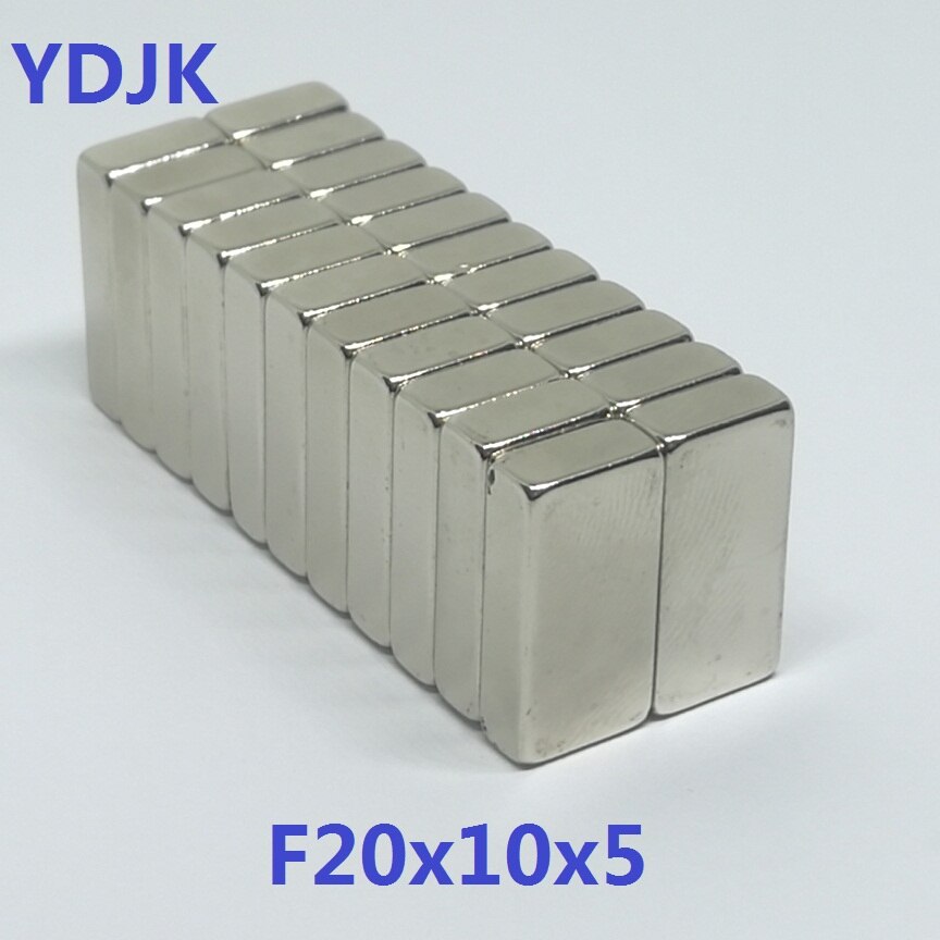 100 Stks/partij N35 Rechthoekige Magneet 20X10X5 Super Sterke Mm Neodymium Cuboid Magneet 20*10*5 Ndfeb Magneet 20 X 10 X 5