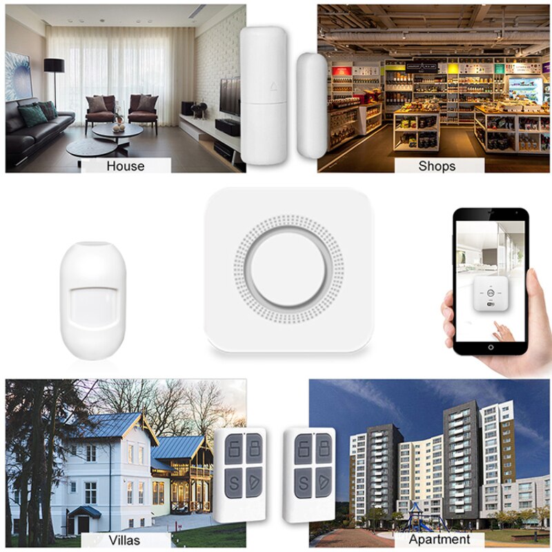 Tuya Smart Home Alarm Smart Life APP Control WiFi Alarm Wifi Sound And Light Siren Security Alarm System Easy Installation