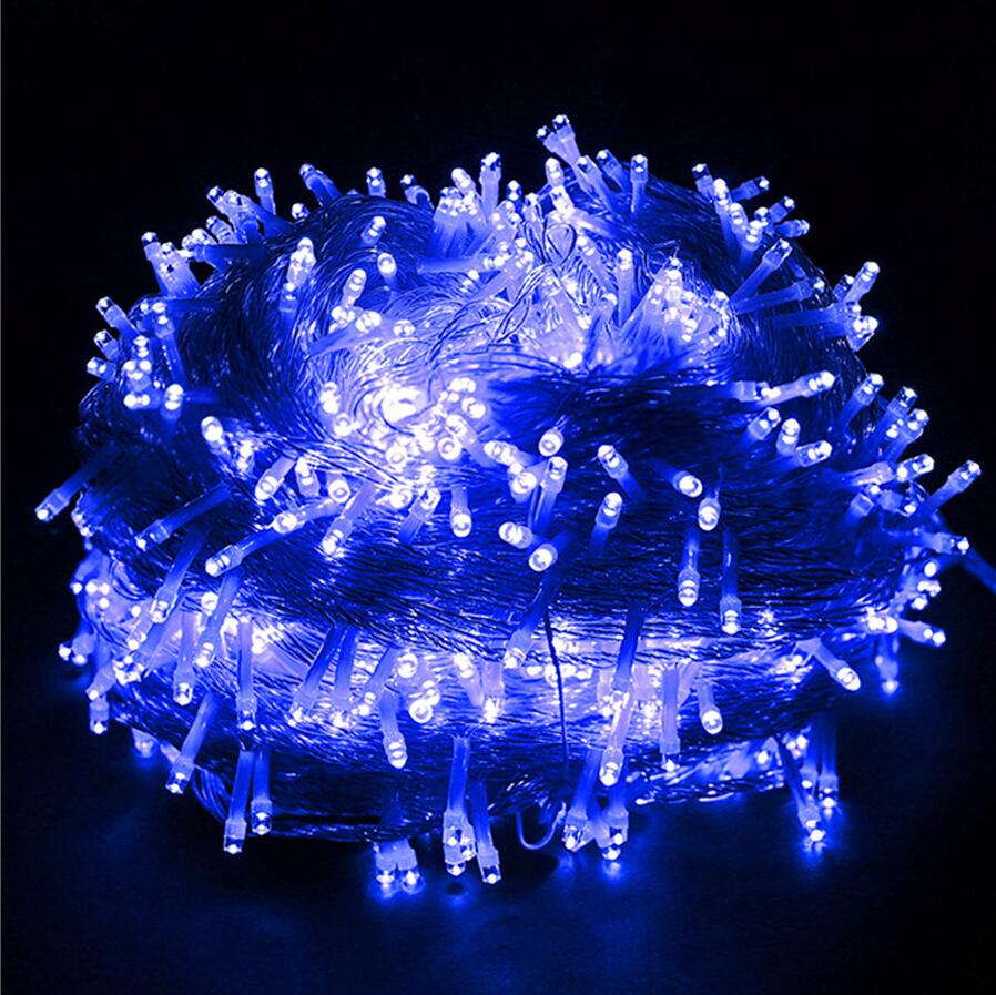 Thrisdar 100M 800 Christmas Led String Fairy Light Outdoor Garden Wedding Party Fairy String Xmas Tree Garland Light: Blue