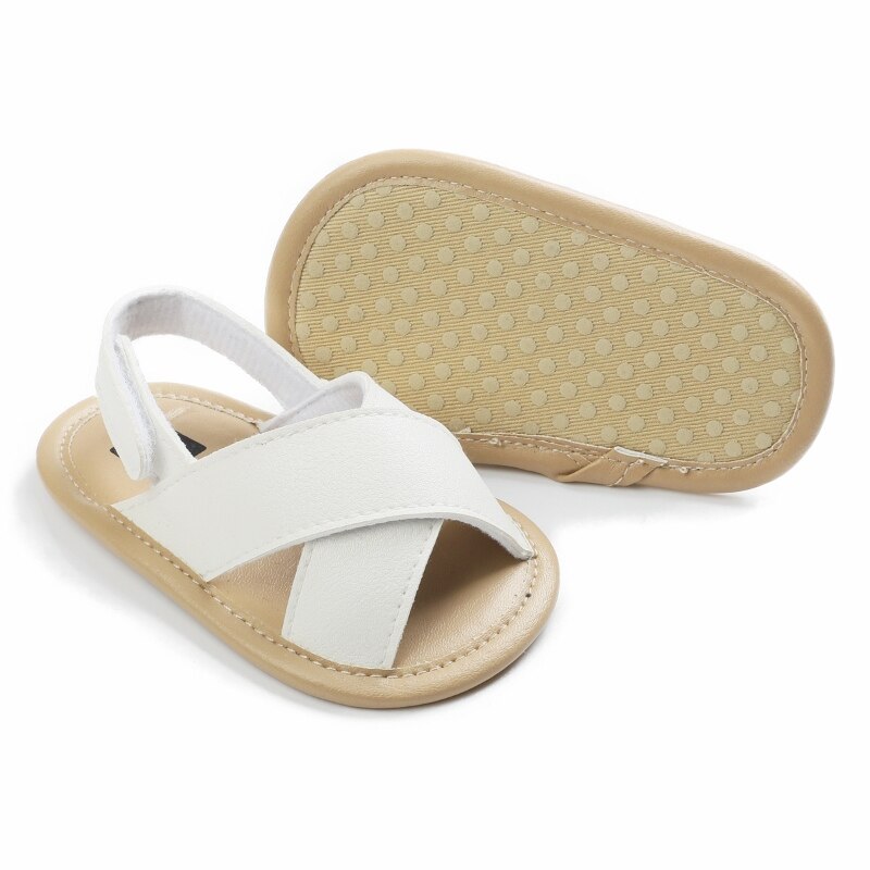 Baby Sandalen Unisex Leuke Zomer Zachte Zool Platte Cross Hollow Antislip Babyschoenen Strand Schoenen Leuke Pasgeboren Eerste wandelaars