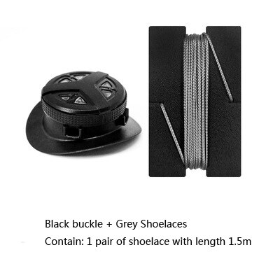 Lacci delle scarpe con fibbia automatica rotante fibbia girevole con istruzioni per gli utensili riparazione della fibbia stretta pulsante di rotazione alta qualità: nero grigio