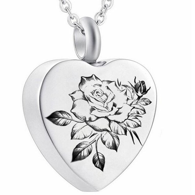 Heart Cremation Urn Necklace for Ashes Urn Jewelry Memorial Pendant with Fill Kit and Velvet Bag