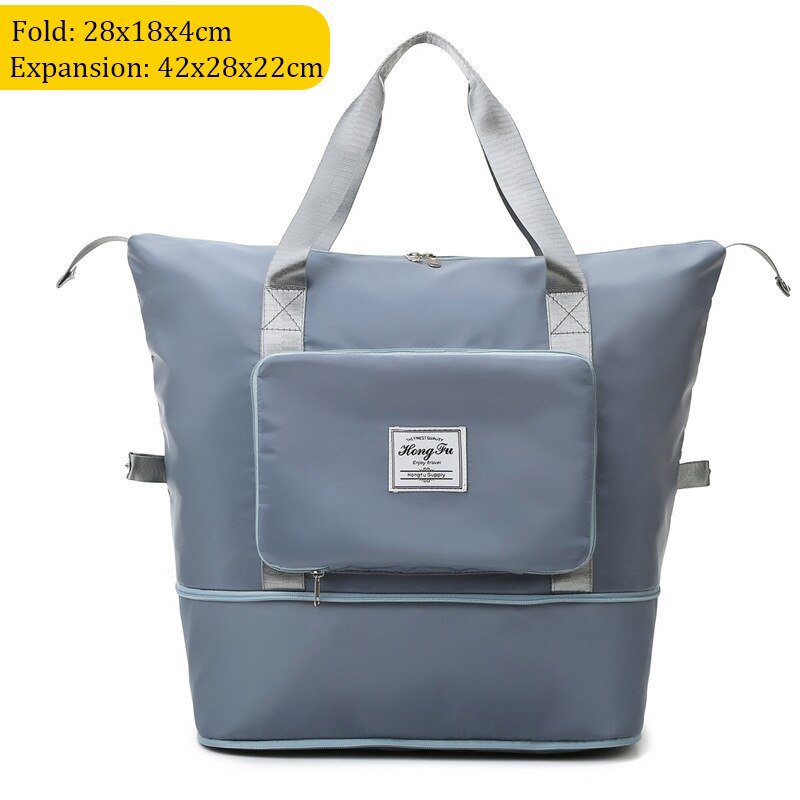 Składane torby podróżne duża pojemność przechowywania torba składana Tote Carry On bagaż torebka wodoodporne damskie torebki na ramię Duffel: Light Blue A