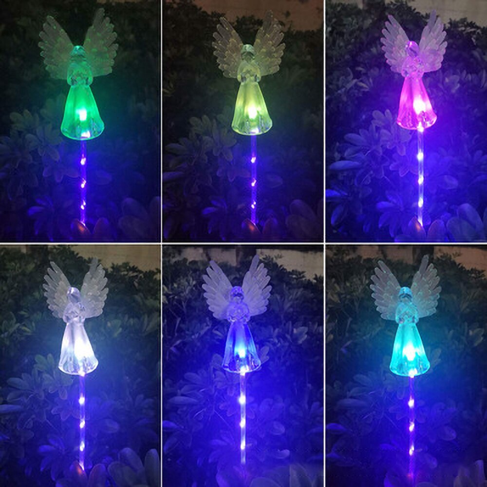 LED Solar- Engel Rasen Licht Fiber Optik Beleuchtung Ich bin Freien Wasserdichte Hof Garten Villa Landschaft Dekoration Boden Stecker Licht
