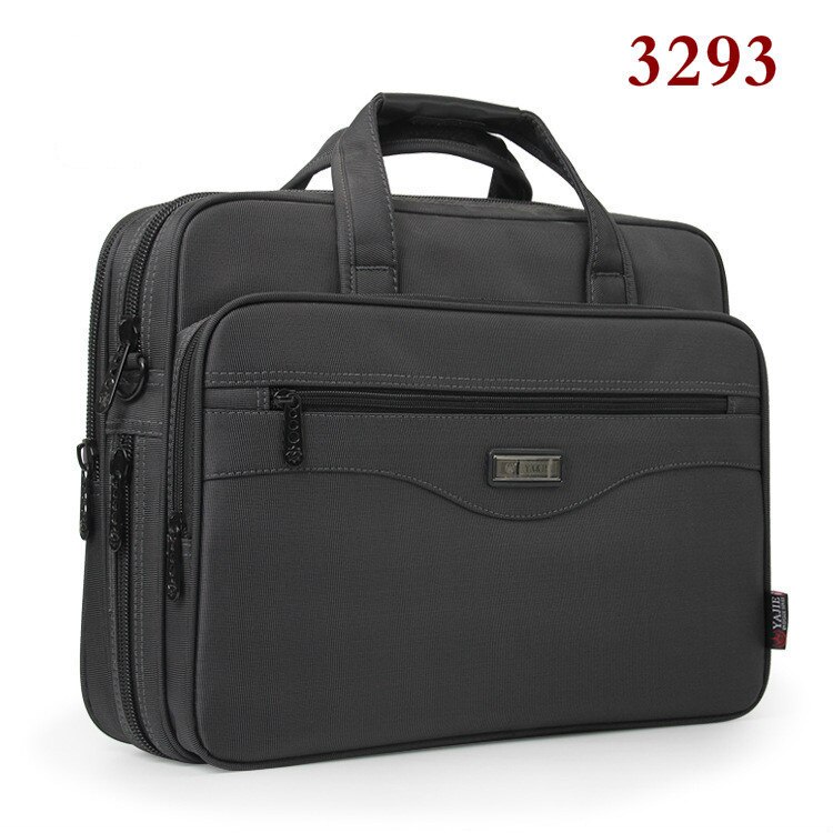 Classic Men Laptop Hand bags Male Durable Oxford Cloth Business Shoulder Bag Office Bags Women 15" Computer Handbag: 3293-Black