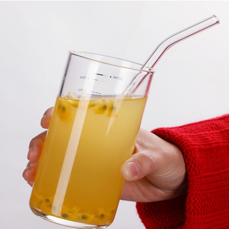 4Pcs/Set Glass Straw Eco-friendly Straws Reusable Glass Drinking Straight Bend for Smoothies Cocktails Straws