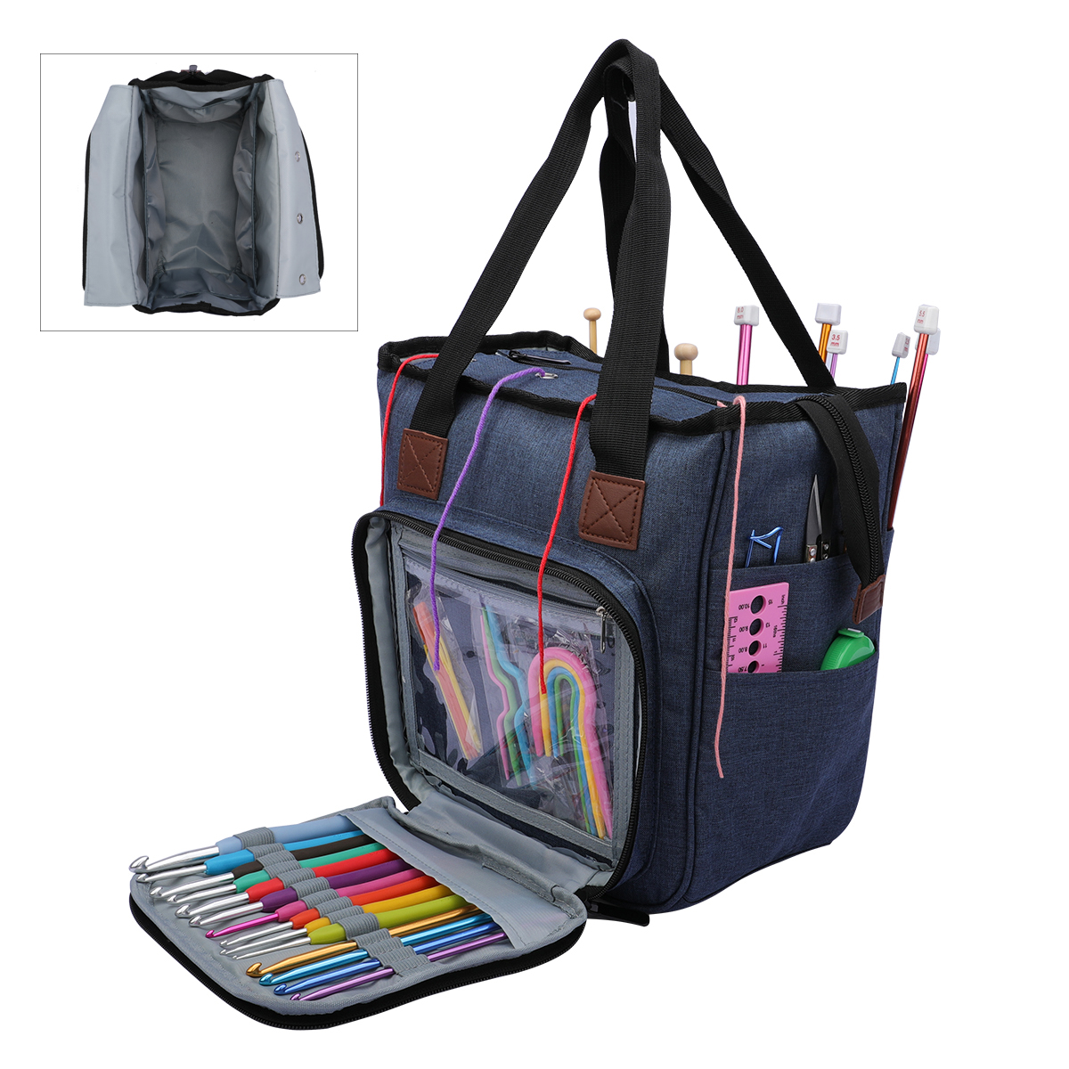 betroffen Tasche Tragbare Garn Tote Lagerung Tasche für Wolle Häkeln Haken betroffen Nadeln NäHenne Organizer Lieferungen DIY Häkeln Tasche
