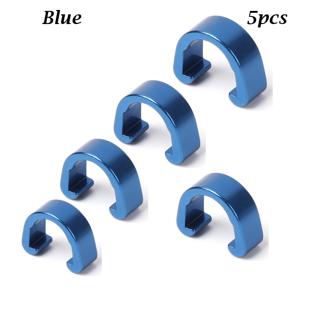 5Pcs C Vorm Clips Rem Kabel/Lijn Gespen Aluminium Mtb Bicyle Behuizing Slang Weg Gids Derailleur Lijnen gereedschap Accessoires: Blue1