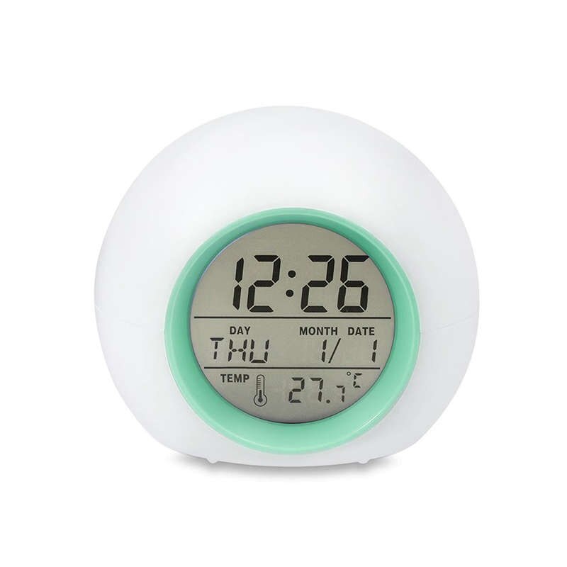 Kids Alarm Clock - Wake Up Light Digital Clock With 7 Colors Changing, Press Control And Snooze Function For Bedrooms