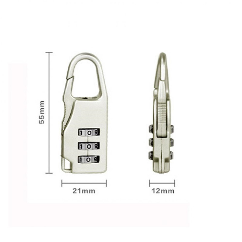 Small Chic Padlock Practical Suitcase Luggage Security Password Lock 3 Digit Combination Travel Accessories