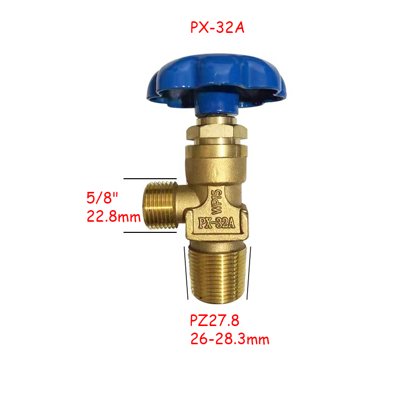 4L 40L Oxygen Valve QF-2 PZ19.2 PZ27.8 QF-2C PX-32A Argon Gas Cylinders Nozzle Steel Cylinder Head Cut-off Valve: Grass green