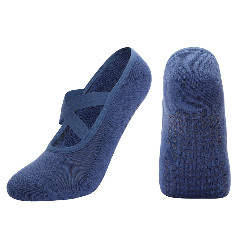 Femmes respirant serviette bas Yoga chaussettes Silicone anti-dérapant pansement Pilates chaussette dames Ballet danse Fitness entraînement coton chaussettes: Argent