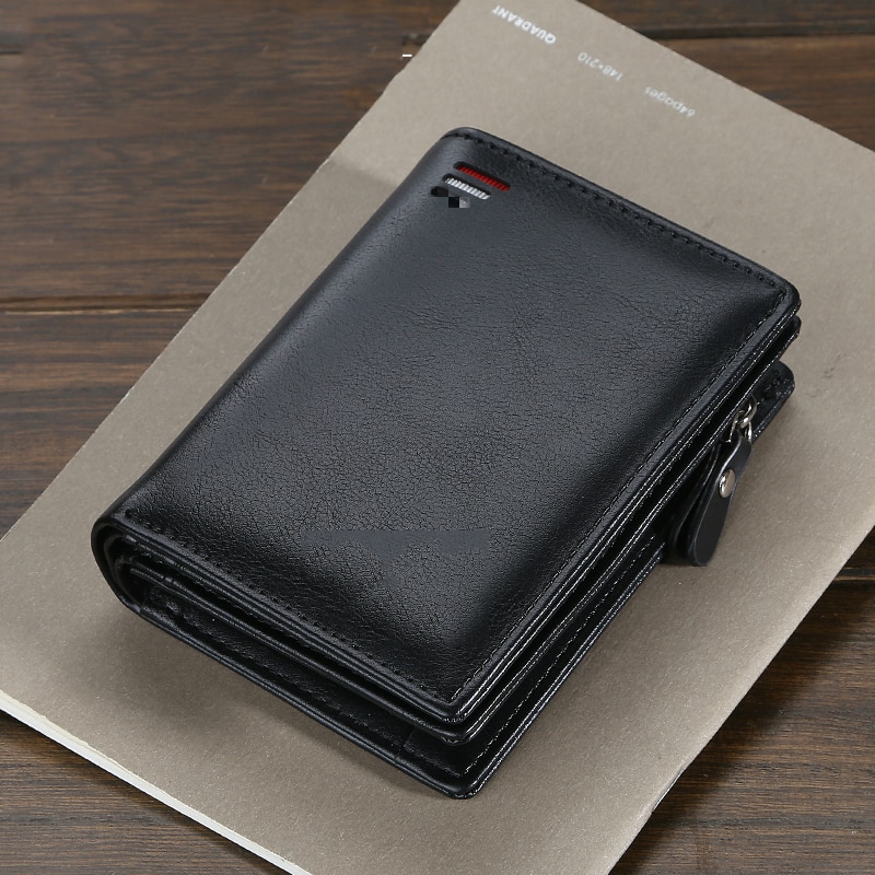 short Men wallets card purse Multifunction organ leather wallet for male zipper wallet with coin pocket