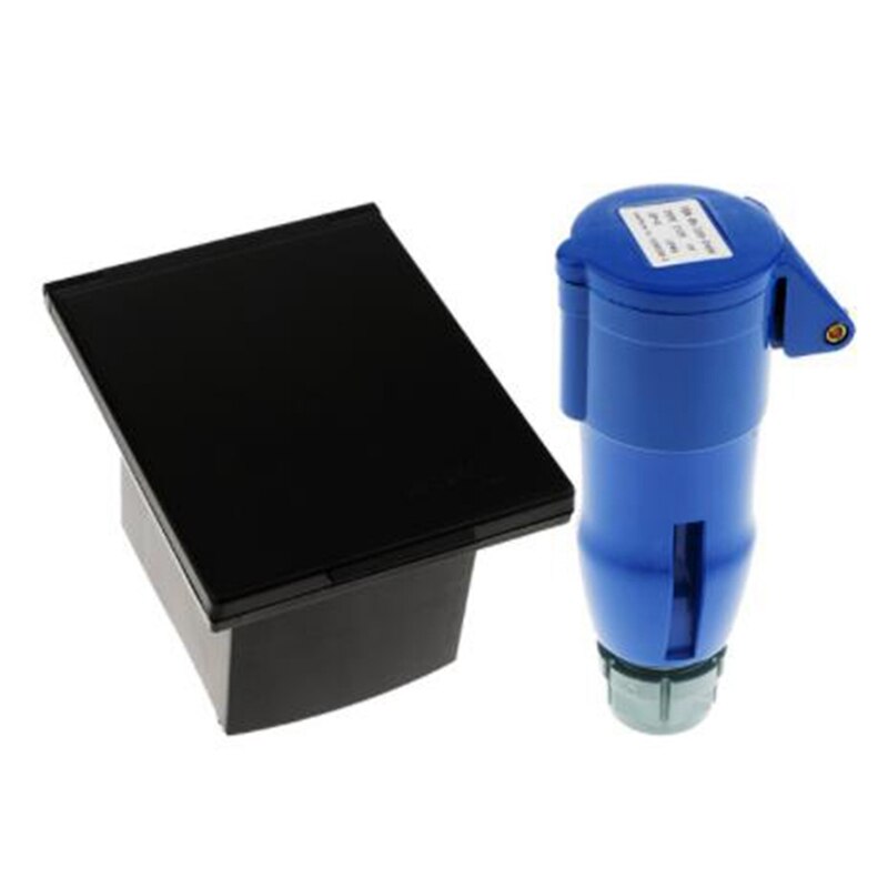 RV Camper 220V-240V 16A External Flush Hook Up Waterproof Plug Socket for Marine Boat Yacht Car Caravan Trailer Truck: Default Title