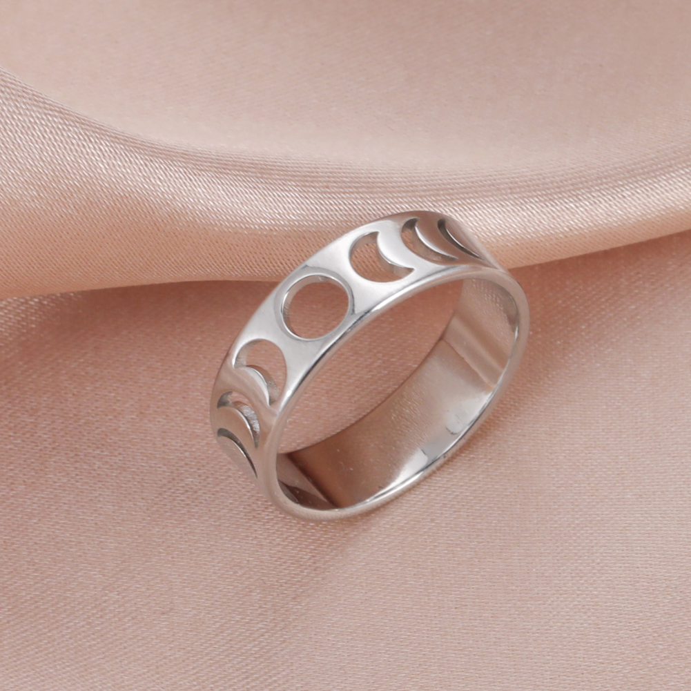 Skyrim – bagues uniques Phase de lune pour femmes, en acier inoxydable, couleur or, croissant de lune, bijoux à la , , 2025