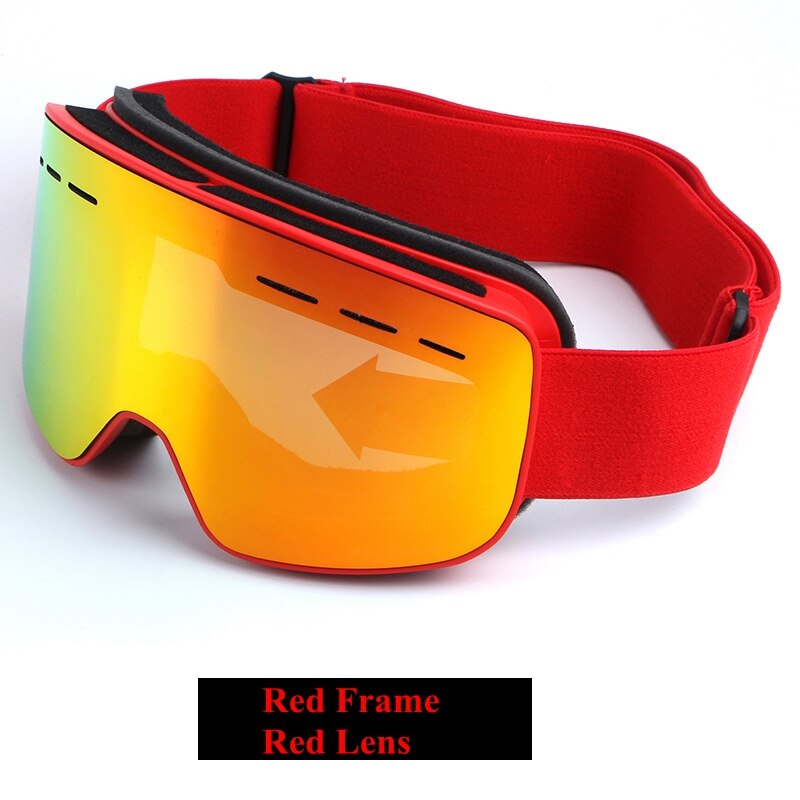 Dubbla lager skidsnowboardglasögon anti-fog  uv400 stora skidglasögon män kvinnor skidåkning skotermask snöglasögon: 1