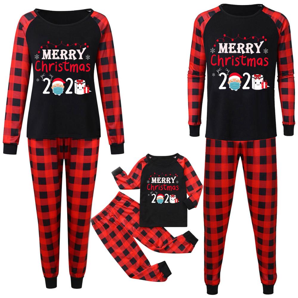 пижама Quarantine Christmas Pajamas for Family Printed Parent-Child Pajamas Loungewear домашняя одежда мужская パジャマ