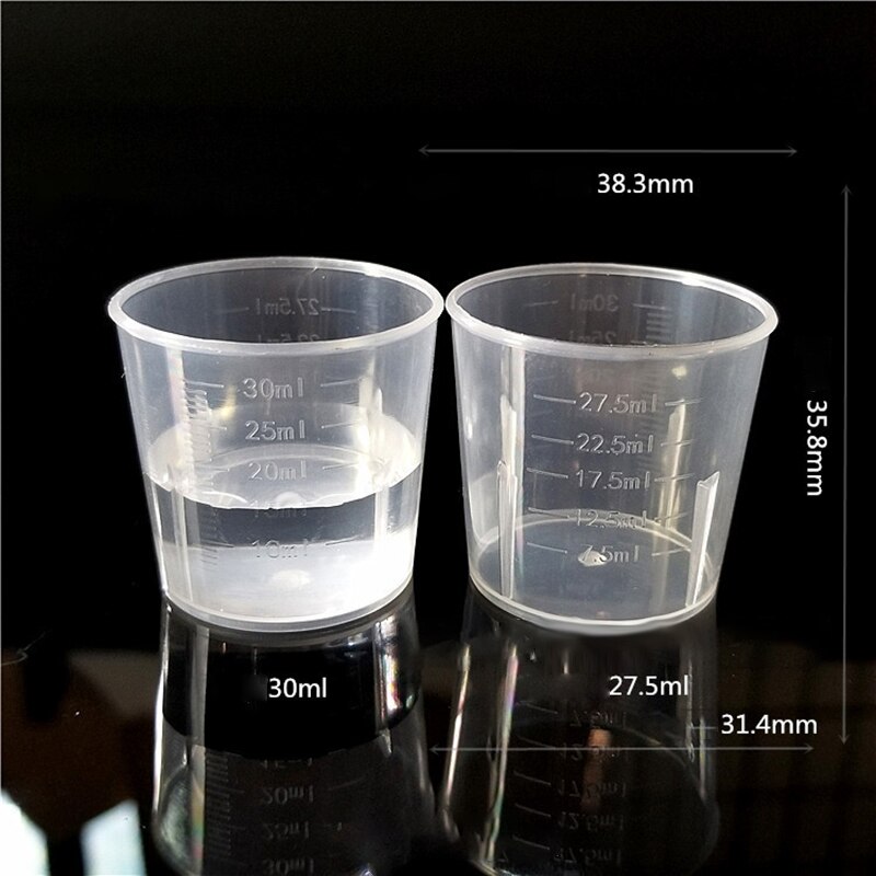Tasse de mesure en plastique | 10 pièces, 15ml 30ml Transparent, tasse de mesure de médicaments, récipient de cuisine