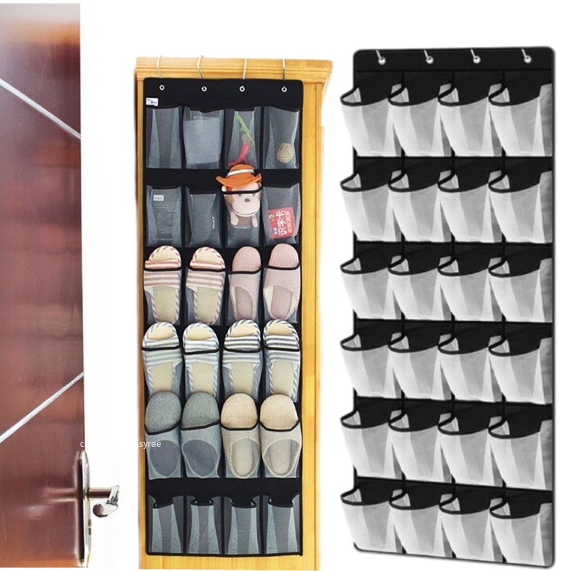 12/24 Pocket Schoenen Organizer Rack Hangende Tas Wandgemonteerde Schoenhouder Hangend boven de deur achter Closet Organizer Opbergtas