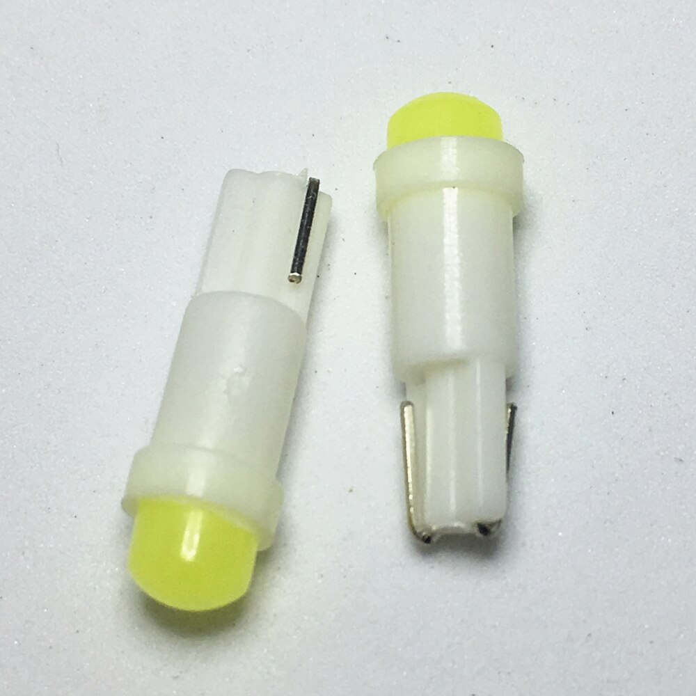 100pcs T5 LED car dashboard 1 SMD Light Ceramic Warning Indicator Car Auto Side Wedge Light Led Instrument Ceramic Bulb DC 12V