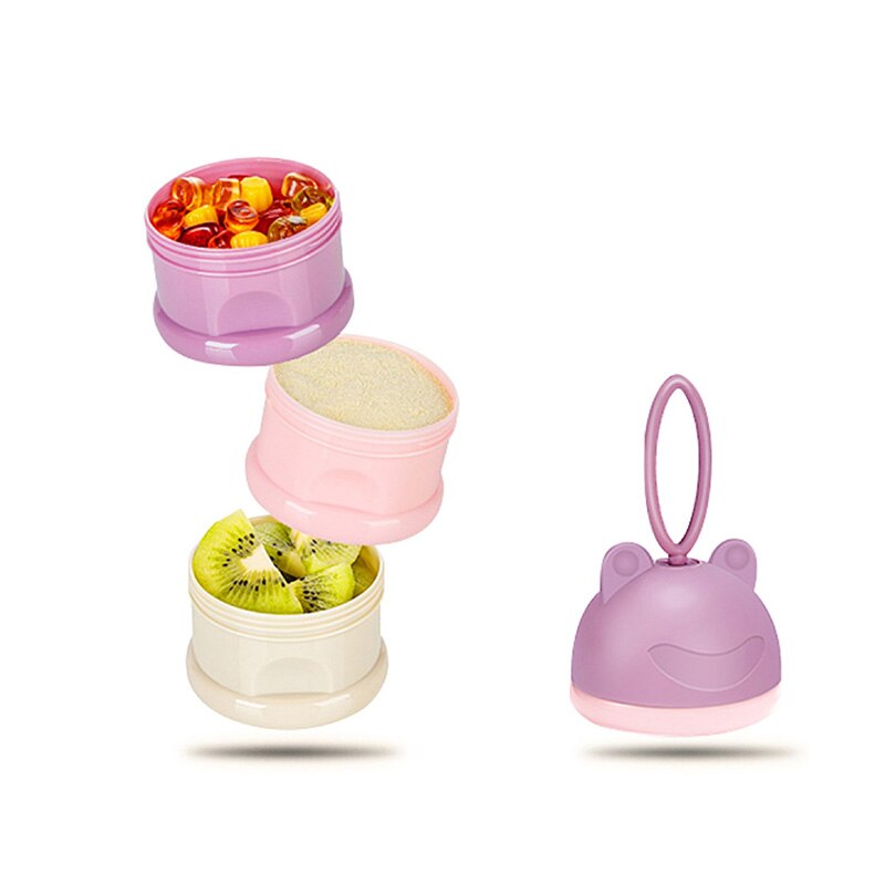 Cartoon Frog Milk Powder Box Snack Cup Safe Formula Dispenser Rushed Baby Food Container Candy Fruit Food Storage