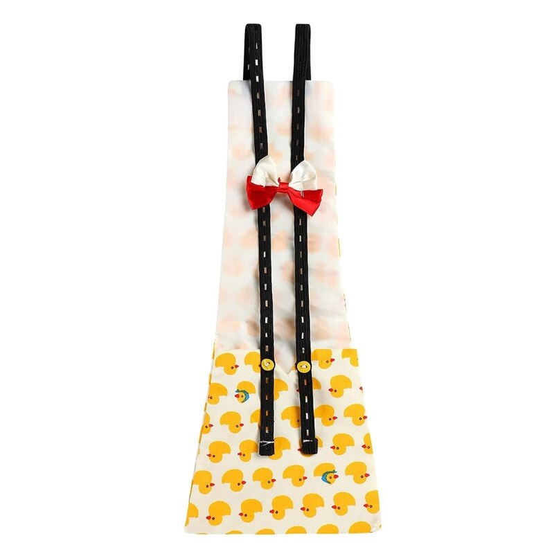 Couche-culotte de canard imprimé banane ananas, couche-culotte lavable réutilisable réglable avec nœud papillon pour volaille: 7HH1404045-1-L