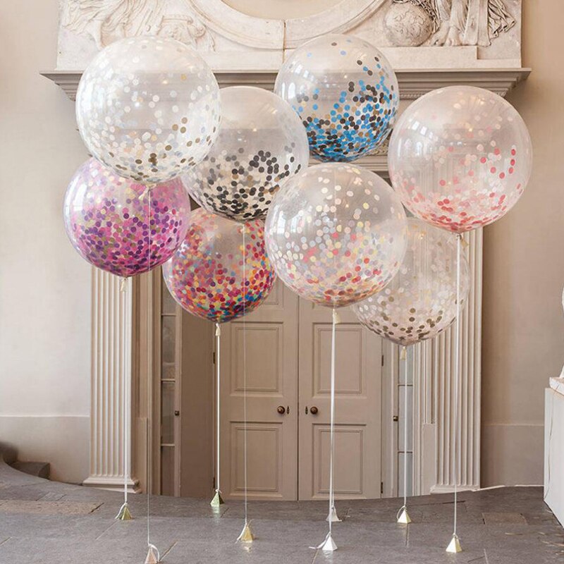 50 Stks/partij Transparante Ballon Confetti Ballon Party Bruiloft Decoratie Kids Kinderen Verjaardag Feestartikelen Lucht Ballon Speelgoed