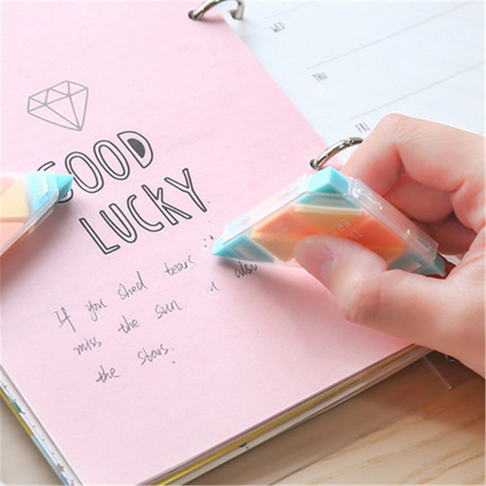 1Pc Novelty Leuke Driehoek Gum Kawaii Gum Briefpapier Voor Herzien Details Super Schoon Kids Lof School Kantoorartikelen