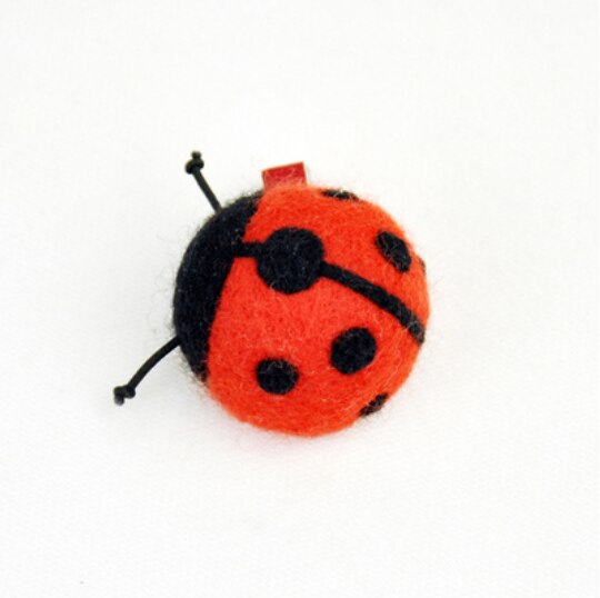 Spinka robić włosów, pszczoła miodna, biedronka, grzyb wiśniowy, truskawka DIY zestaw robić haftu na kanwie z włóczką filcowanie igłą ozdobne statki: A