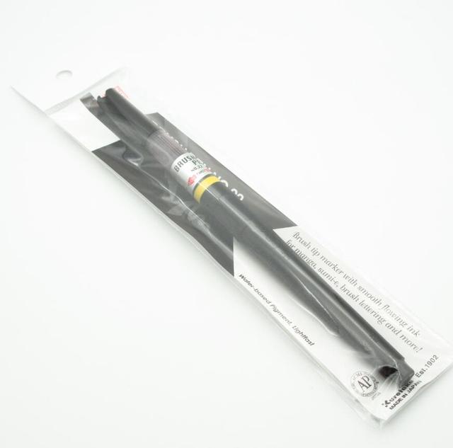ZIG Kuretake-stylo de brosse rechargeable pour caricaturiste, calligraphie scientifique, noir, pour dessin comique, scripteur japonais: Medium