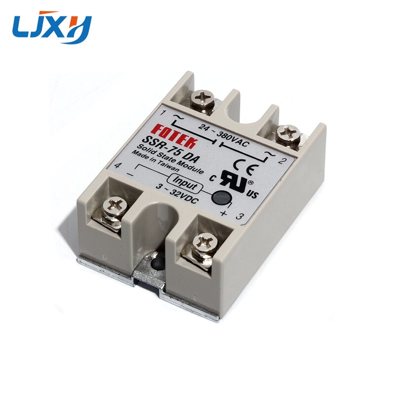LJXH Dual Digital PID Temperature Controller Set REX-C400 + 25DA/40DA/75DA Solid State Relay + 1m M6 Thread K Thermocouple