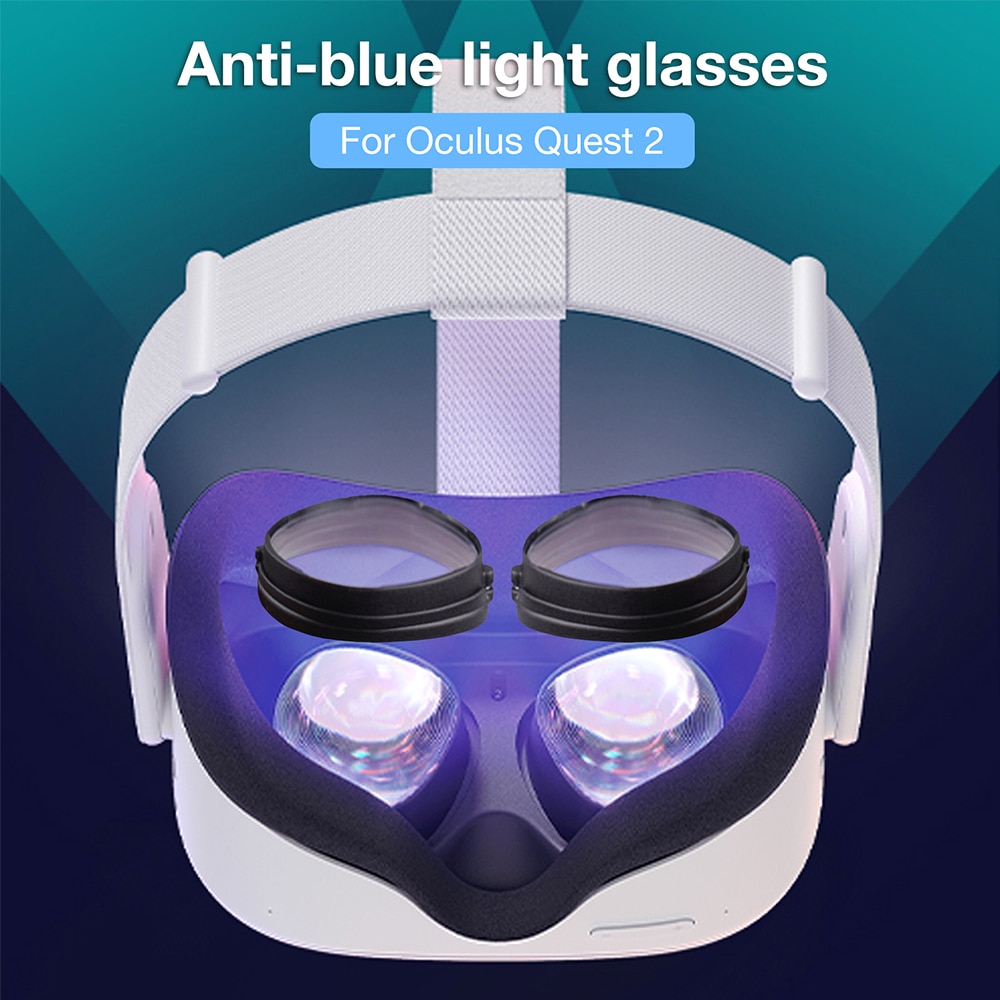 VR Glasses Frame for Oculus Quest 2 - Magnetic Anti-Blue Lens Clip - Quick Release Protection