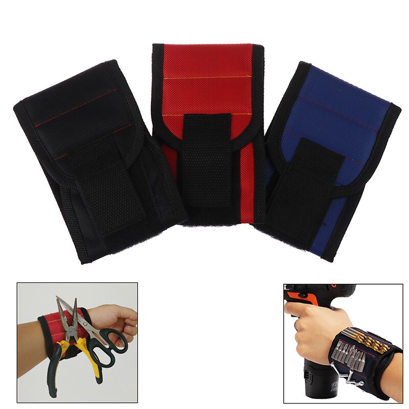 3 rækker 6 magneter) magnetisk armbånd håndindpakning værktøjstaske elektriker armbåndsholder armbånd til reparation i hjemmet