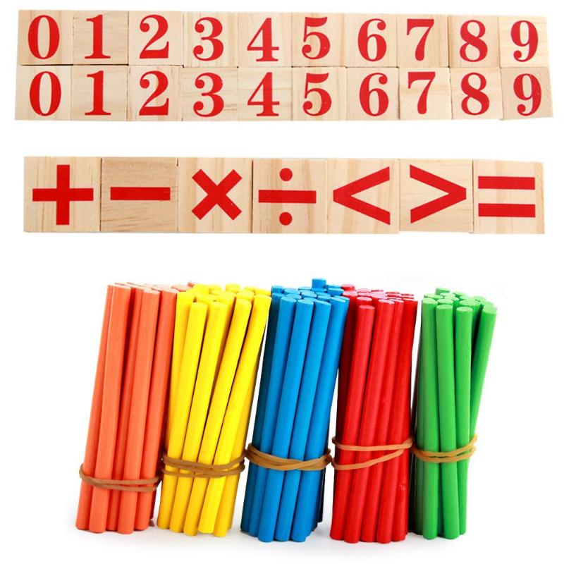 Wooden Preschool Early Learning Puzzle Toys for Children Mathematics Game Stick Math Numbers Counting Rods Educational Supplies