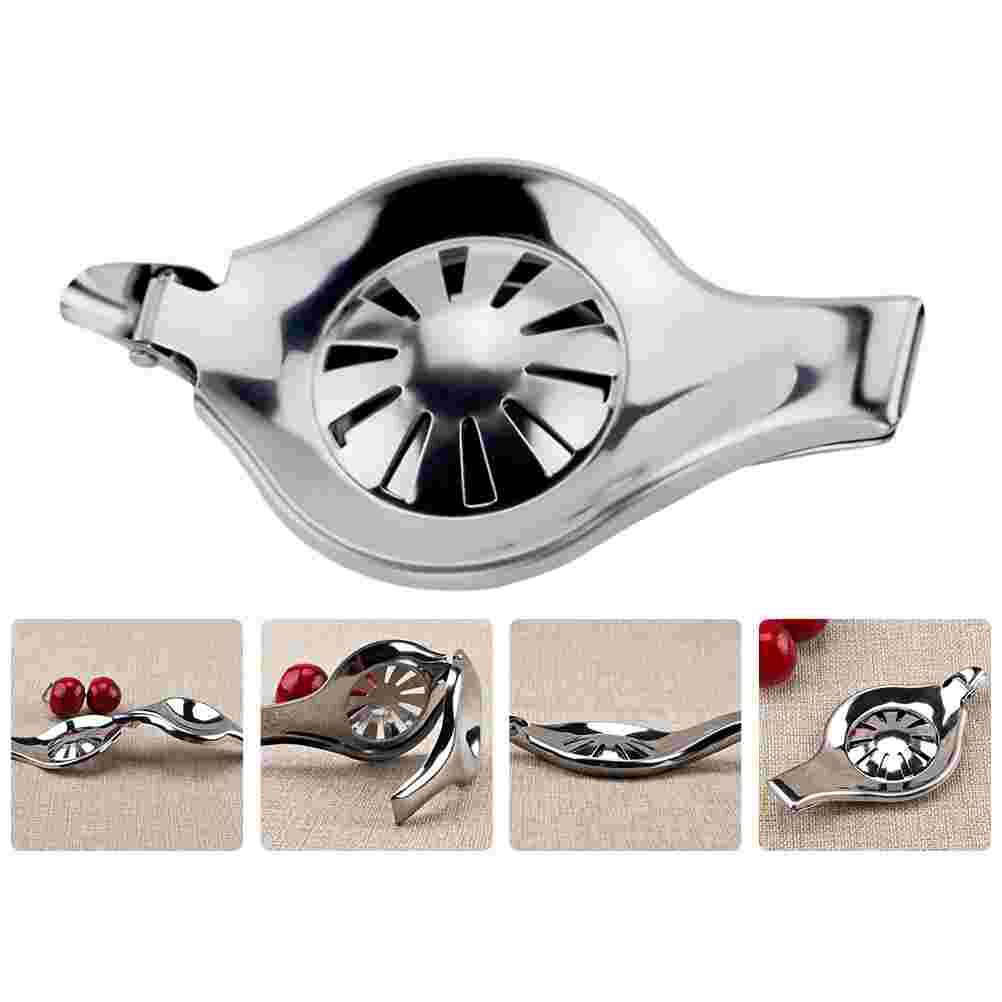 2Pcs Lemon Press Tool Stainless Steel Squeezer Fruit Crusher (Silver)