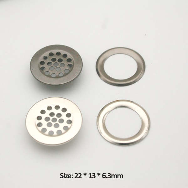 150 sæt metaløje 22mm mesh øje med skive metal gennemføring øjer nikkel / sort til madras og beklædning jy -021