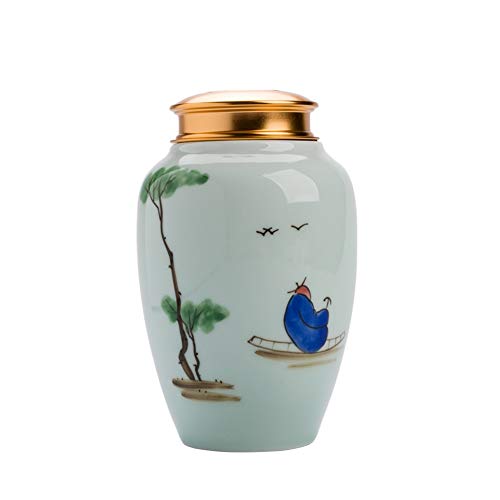 Cremation Urn for Human Ashes Adult Funeral Urn Handcrafted Burial Urns to Honors Your Loved One Screw Double layer screw Cap: 2