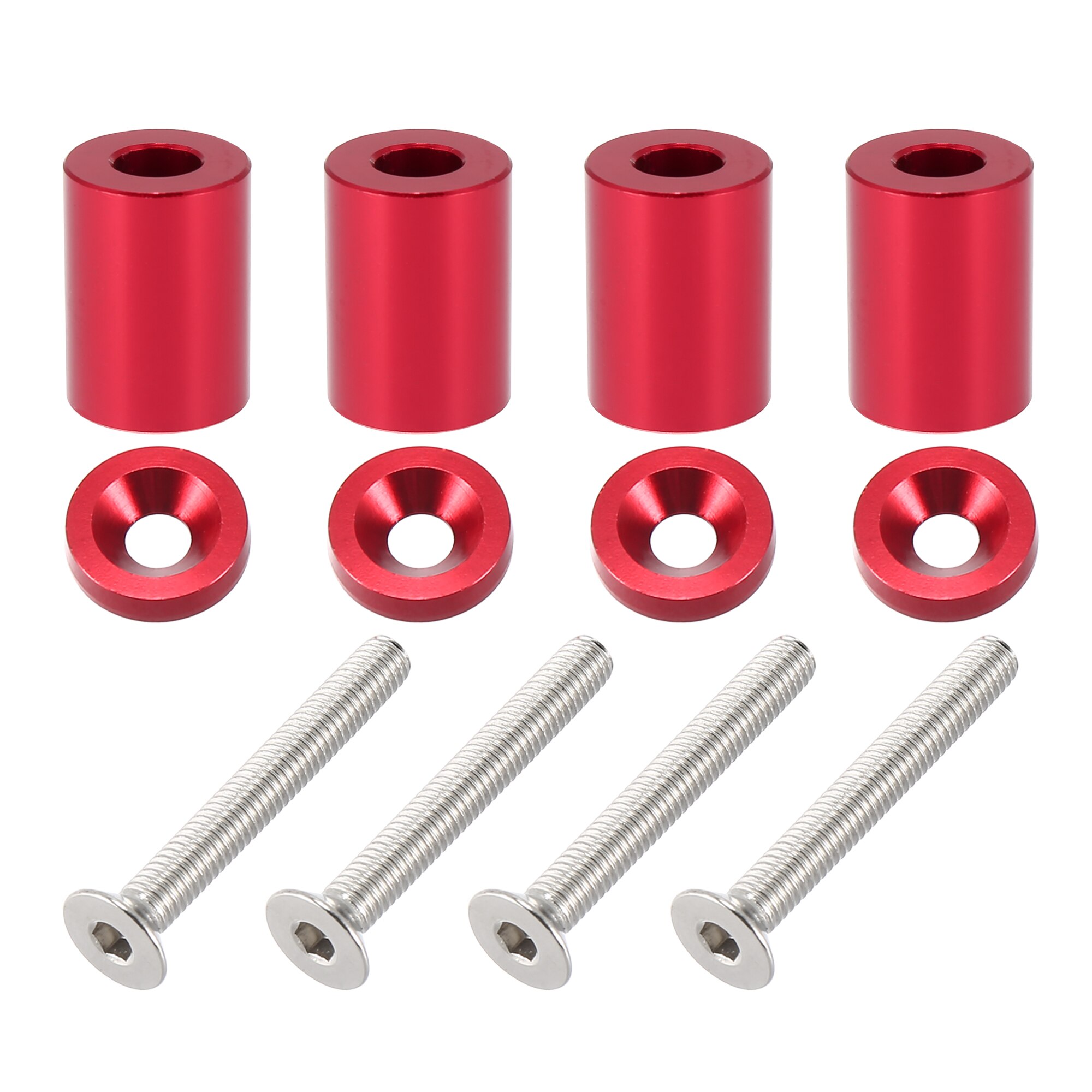 X Autohaux Auto Motor Kap Vent Spacer Riser Aluminium 6Mm 8 Kleuren Motorkap Riser Spacer Vervanging Kits: Red