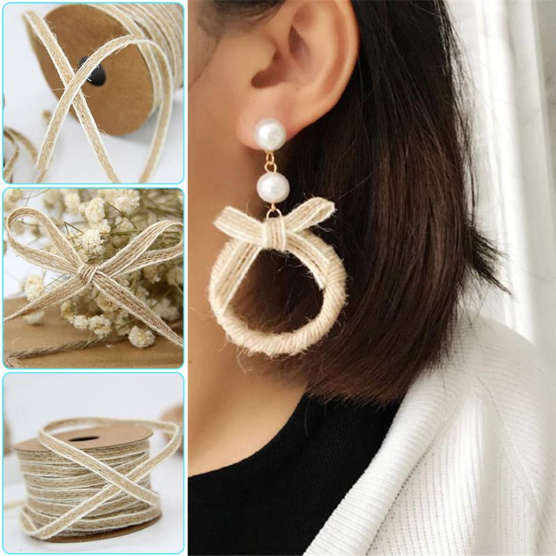 Natural Hessian Jute Twine Rope Burlap Ribbon for DIY Rustic Wedding Christmas Party Decoration Ornament