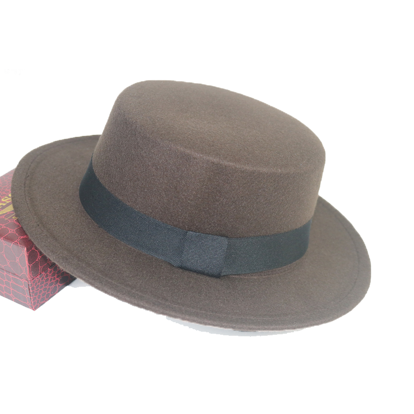 9 farver jazz kasketter herrehatte imiteret uldne kvinder mænd damer fedoras top hat europæisk amerikaner runde kasketter bowlerhatte: 3