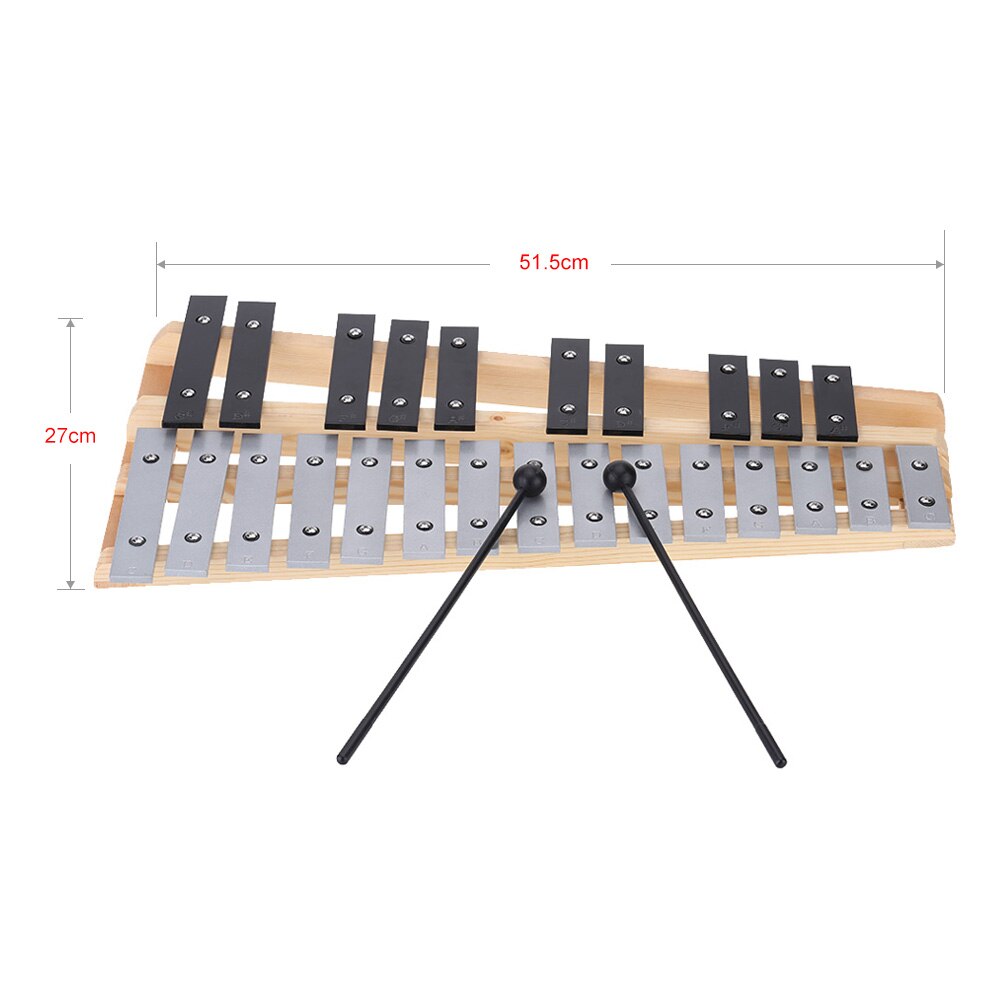 25 Note Glockenspiel Xylofoon Educatief Musical Slaginstrument Met Draagtas