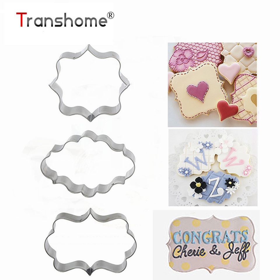 Transhome Cookie Cutter Frame 3 Pcs Rvs Cookie Mold Bakvorm Kerst Cookie Gereedschap Cake Decorating Gereedschap Cutter